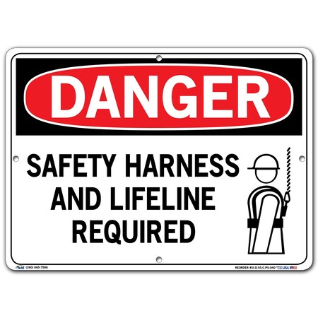 Vestil Sign, Danger, 14.5x10.5", Polystyrene, .040, SI-D-55-C-PS-040 SI-D-55-C-PS-040